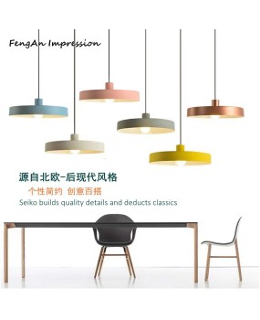 Nordic restaurant aluminum pendant light bar desk lamp modern and simple macaron decoration restaurant coffee shop dessert shop lighting