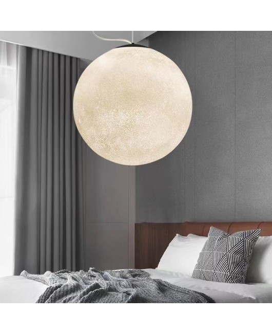 Nordic Creative Showcase Art Restaurant Internet Celebrity Sphere Planet Atmosphere Moon Resin Pendant Lamp Outdoor