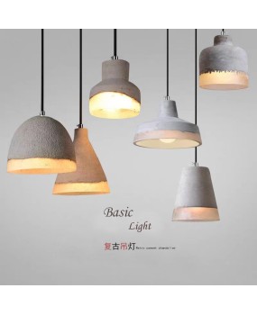 Loft industrial style cement pendant light, simple, creative, personalized, retro and nostalgic, bar, restaurant, exhibition hall, coffee shop lighting fixtures