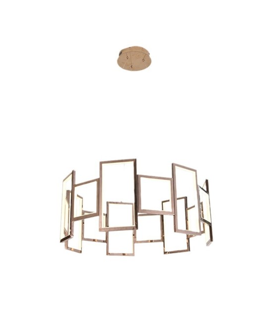 Modern minimalist square chandelier bedroom stainless steel chandelier LED designer sample living room ceiling chandelier