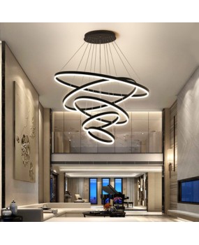 Modern minimalist LED living room light luxury Nordic circular dining room bedroom bar counter duplex villa chandelier