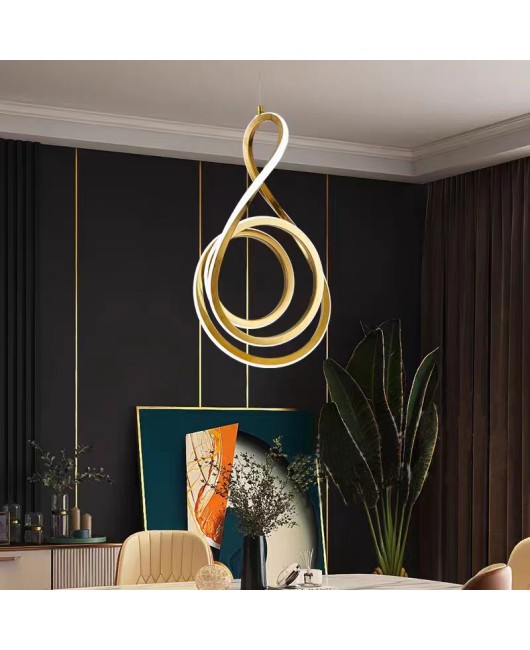 Nordic modern minimalist high-end designer stainless steel artistic note lines bedroom living room dining room pendant light