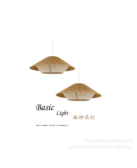 Japanese Wabi Sabi style homestay chandelier retro restaurant dining table light minimalist creative hemp rope vine art chandelier