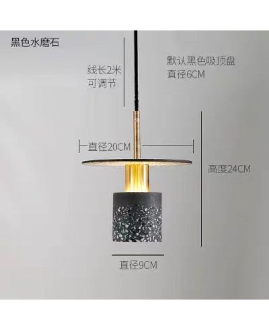 Nordic modern art design bedroom headboard LED pendant light dining room terrazzo pendant light