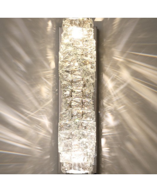 Light luxury postmodern crystal wall lamp, minimalist living room designer, background wall, staircase corridor, creative bedroom bedside lamp