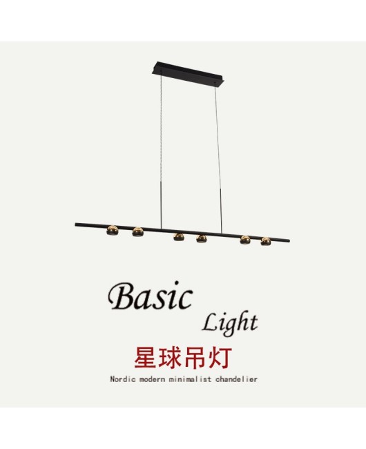 Modern minimalist high-end creative minimalist design sense restaurant one character bar counter dining room studio long bar small star ball light