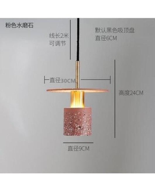 Nordic modern art design bedroom headboard LED pendant light dining room terrazzo pendant light