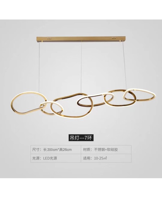 Light luxury living room pendant light, modern minimalist high-end designer stainless steel edamame art line bedroom dining room light