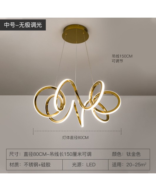 Spring coil light luxury living room pendant light, modern minimalist high-end designer stainless steel artistic lines bedroom dining room light