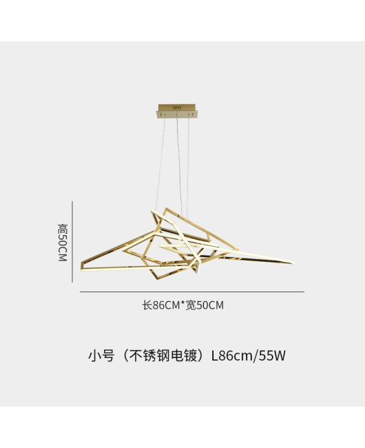 Postmodern restaurant bar counter pendant light stainless steel LED geometric irregular minimalist luxury living room bedroom Nordic lighting fixtures