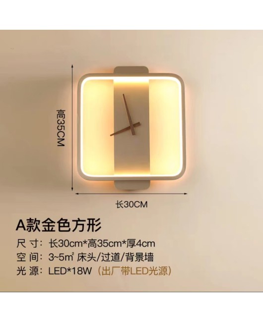 Modern minimalist and fashionable home foyer creative home wall clock clock clock wall lamp new interior design