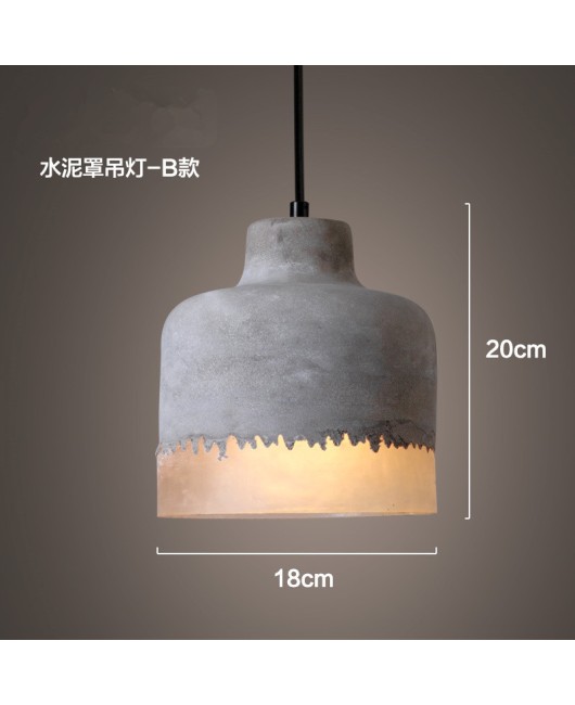 Loft industrial style cement pendant light, simple, creative, personalized, retro and nostalgic, bar, restaurant, exhibition hall, coffee shop lighting fixtures