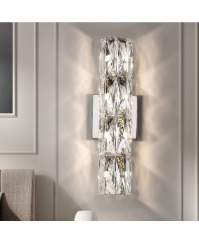 Light luxury postmodern crystal wall lamp, minimalist living room designer, background wall, staircase corridor, creative bedroom bedside lamp