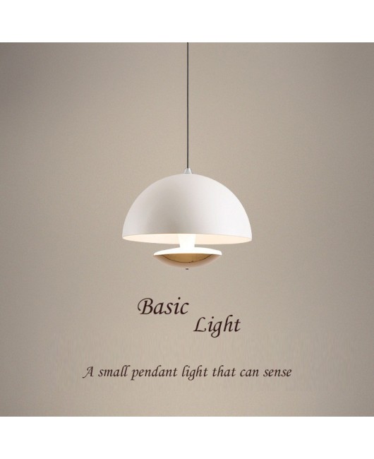 Intelligent sensing bedside new black and white minimalist bedroom background wall atmosphere light, internet famous lifting hanging line lighting fixture