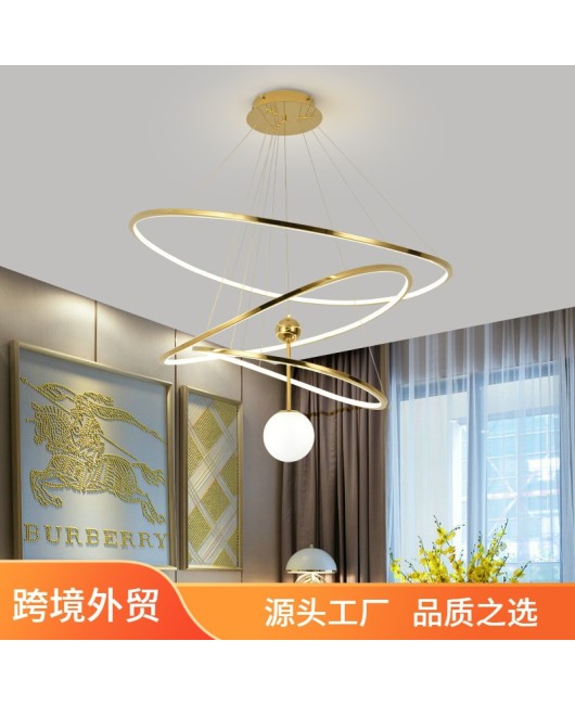 Light luxury living room pendant light, modern minimalist high-end designer, stainless steel parachute, artistic lines, bedroom dining room light