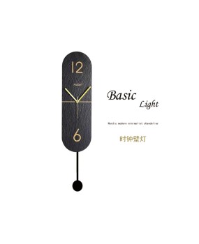 Nordic minimalist postmodern fashion creative clock wall lamp indoor