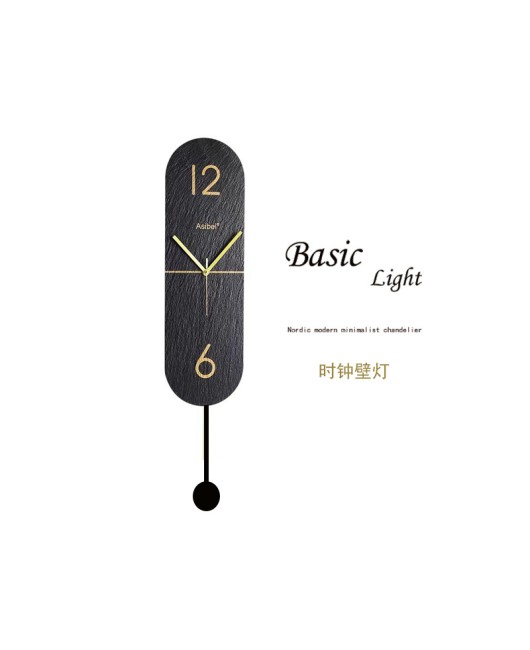 Nordic minimalist postmodern fashion creative clock wall lamp indoor