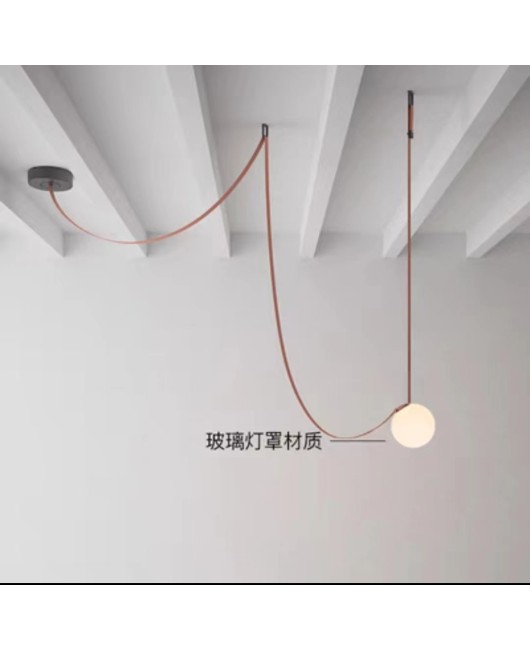 Modern minimalist spherical duplex building Lotf staircase Wabi Sabi style designer villa belt living room dining room pendant light