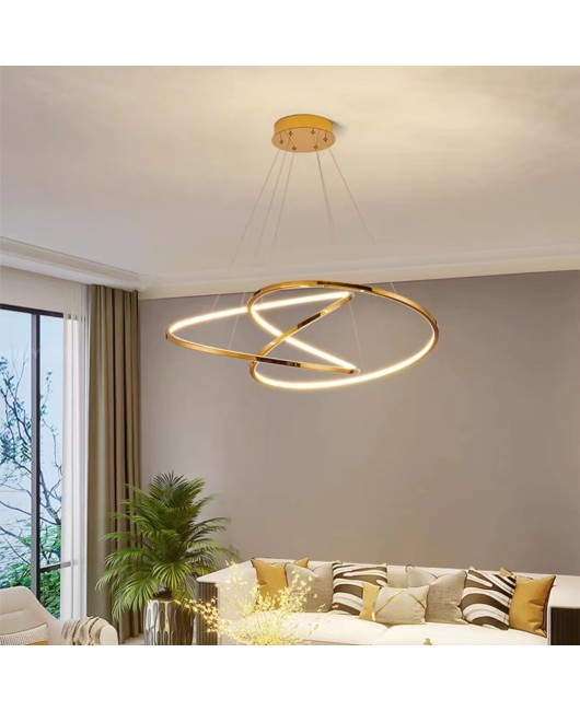 Modern minimalist high-end designer stainless steel art loop bedroom dining room pendant light minimalist energy-saving