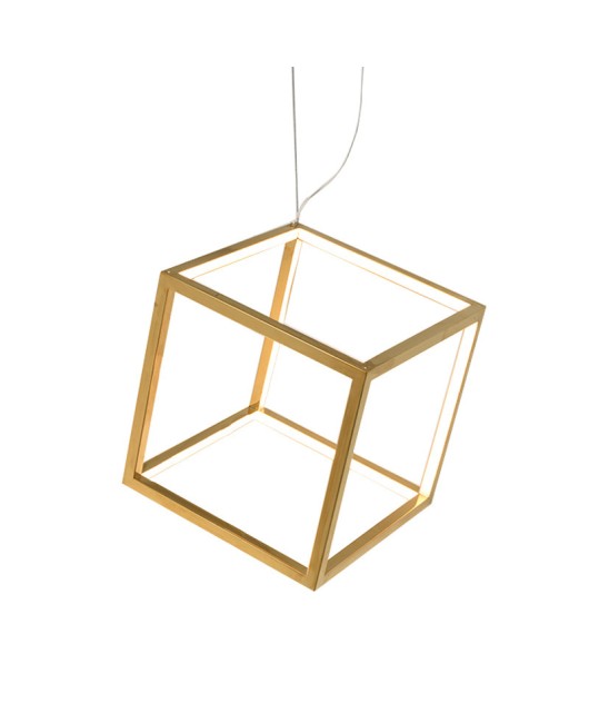 Modern minimalist high-end designer stainless steel cube hotel project pendant light minimalist light luxury