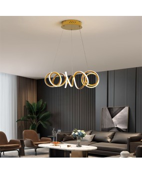 Spring coil light luxury living room pendant light, modern minimalist high-end designer stainless steel artistic lines bedroom dining room light