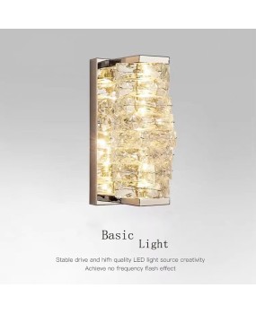 Light luxury postmodern crystal wall lamp, minimalist living room designer, background wall, staircase corridor, creative bedroom bedside lamp