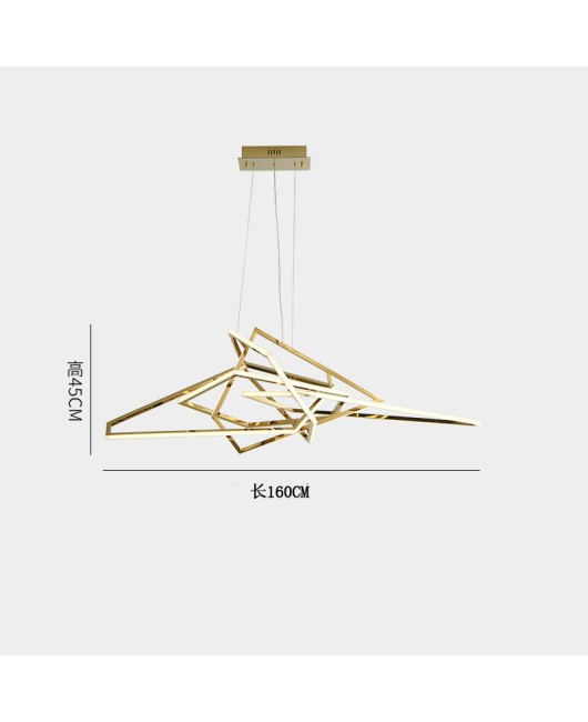 Postmodern restaurant bar counter pendant light stainless steel LED geometric irregular minimalist luxury living room bedroom Nordic lighting fixtures