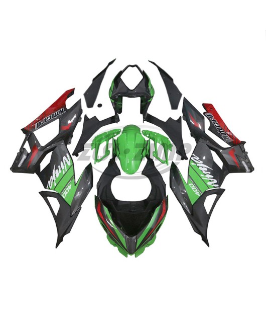 Suitable for Kawasaki NINJA 400 EX400 2018-23 full car shell carbon fiber pattern in red and green