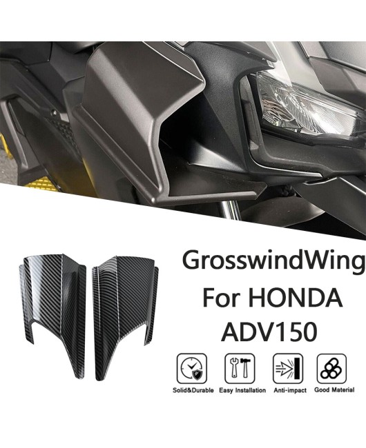 Suitable for Honda ADV150 19-22 motorcycle diffuser, front bumper, carbon fiber side wing, fixed wing