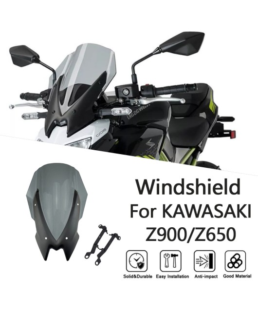 Suitable for Kawasaki Z900/Z650 20-24 year windshield front windshield, windshield guide cover, and raised front windshield