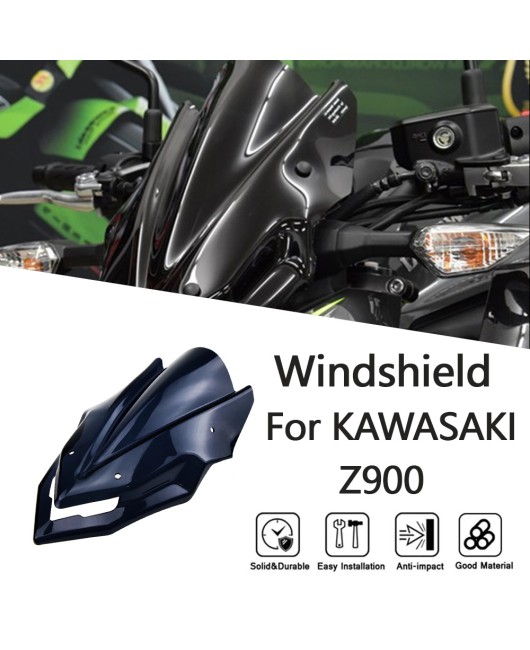 Suitable for Kawasaki Z900 17-20 year modification special front windshield deflector and windshield mirror accessories