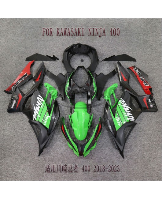 Suitable for Kawasaki NINJA 400 EX400 2018-23 full car shell carbon fiber pattern in red and green