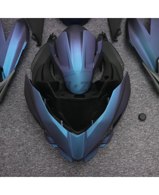 Suitable for Kawasaki Ninja400 2018-23 full car shell laser iridescent blue purple fairing