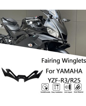 Suitable for Yamaha YZF-R3/R25 modified bird beak fixed wing shark fin inlet wing lower lip wind knife