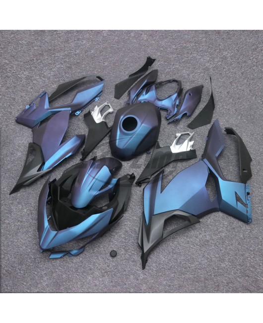 Suitable for Kawasaki Ninja400 2018-23 full car shell laser iridescent blue purple fairing