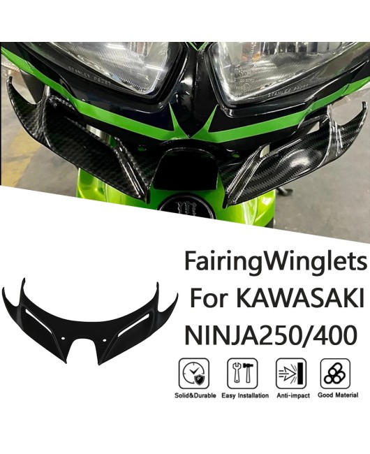 Suitable for Kawasaki NINJA250/400 modified bird beak fixed wing shark fin inlet wing lower lip wind knife