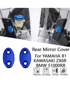 Suitable for Yamaha R1 2000-2014 modified rearview mirror decorative cover aluminum alloy mirror code holder