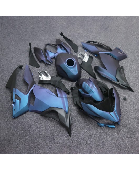 Suitable for Kawasaki Ninja400 2018-23 full car shell laser iridescent blue purple fairing