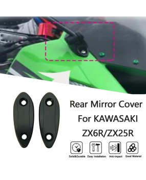 Suitable for Kawasaki ZX6R (09-15) ZX25R (21-24) modified rearview mirror decoration cover mirror seat plug mirror code seat