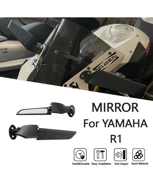 Suitable for Yamaha R1 2000-2014 modified fixed wing rearview mirror, racing mirror, reversing mirror