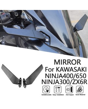 Suitable for Kawasaki NINJA250/300 13-24 year modified fixed wing rearview mirror sport reflector reverse