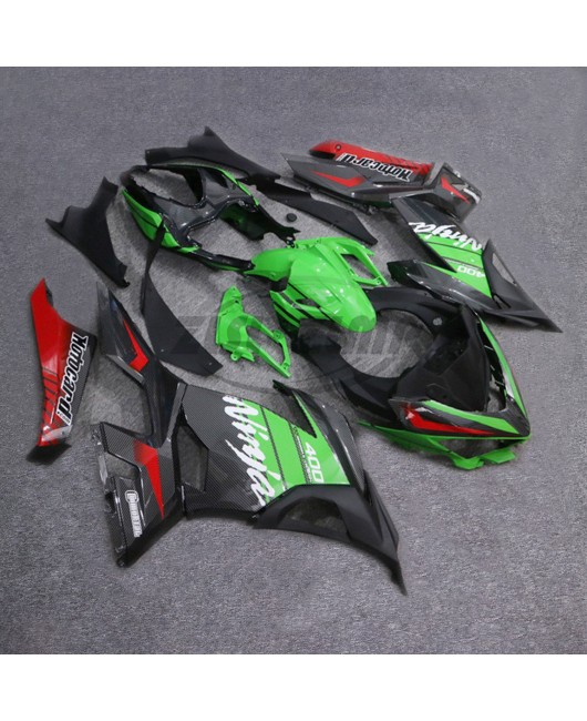 Suitable for Kawasaki NINJA 400 EX400 2018-23 full car shell carbon fiber pattern in red and green