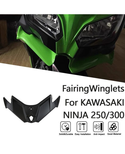 Suitable for Kawasaki NINJA250/300 modified bird beak fixed wing shark fin inlet wing lower lip wind knife