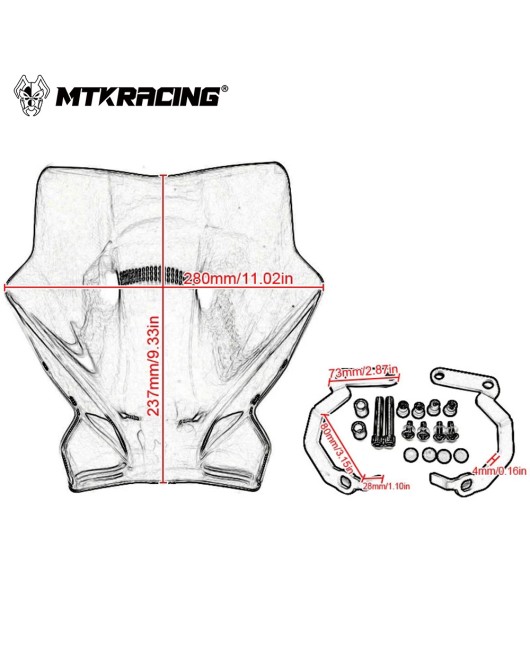 Suitable for Ducati Monster 797 M797 821 M821 1200 1200S 1200R windshield