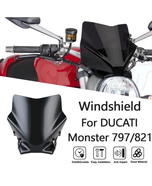 Suitable for Ducati Monster 797 M797 821 M821 1200 1200S 1200R windshield