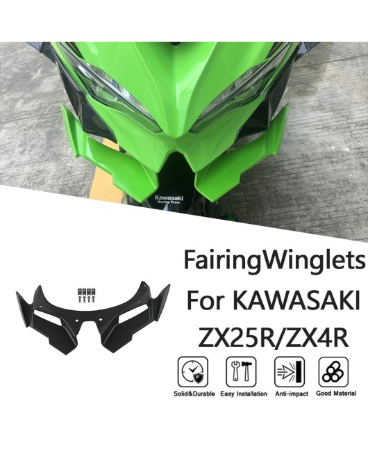 Suitable for KAWASAKI ZX-25R 21-24 modified bird beak fixed wing shark fin inlet wing lower lip breaking wind