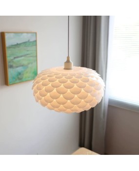 Nordic minimalist cream style fish scale restaurant pendant light, modern master bedroom lighting, entrance foyer light, children's room ceiling light