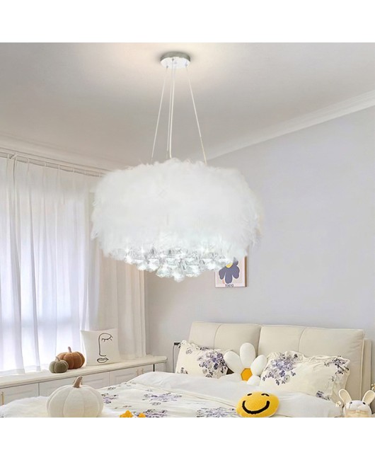 Feather Lamp Living Room Pendant Cloud Creative Decoration Pendant Warm Home Bedroom Lighting Pendant Feather Lamp Cross border