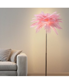 Postmodern creative feather floor lamp, Nordic minimalist personality, wrought iron romantic bedroom bedside lamp, living room floor lamp