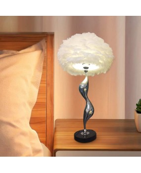 Internet celebrity Instagram style feather lamp desk lamp living room bedroom floor lamp atmosphere decoration bedside lamp desk lamp feather lamp